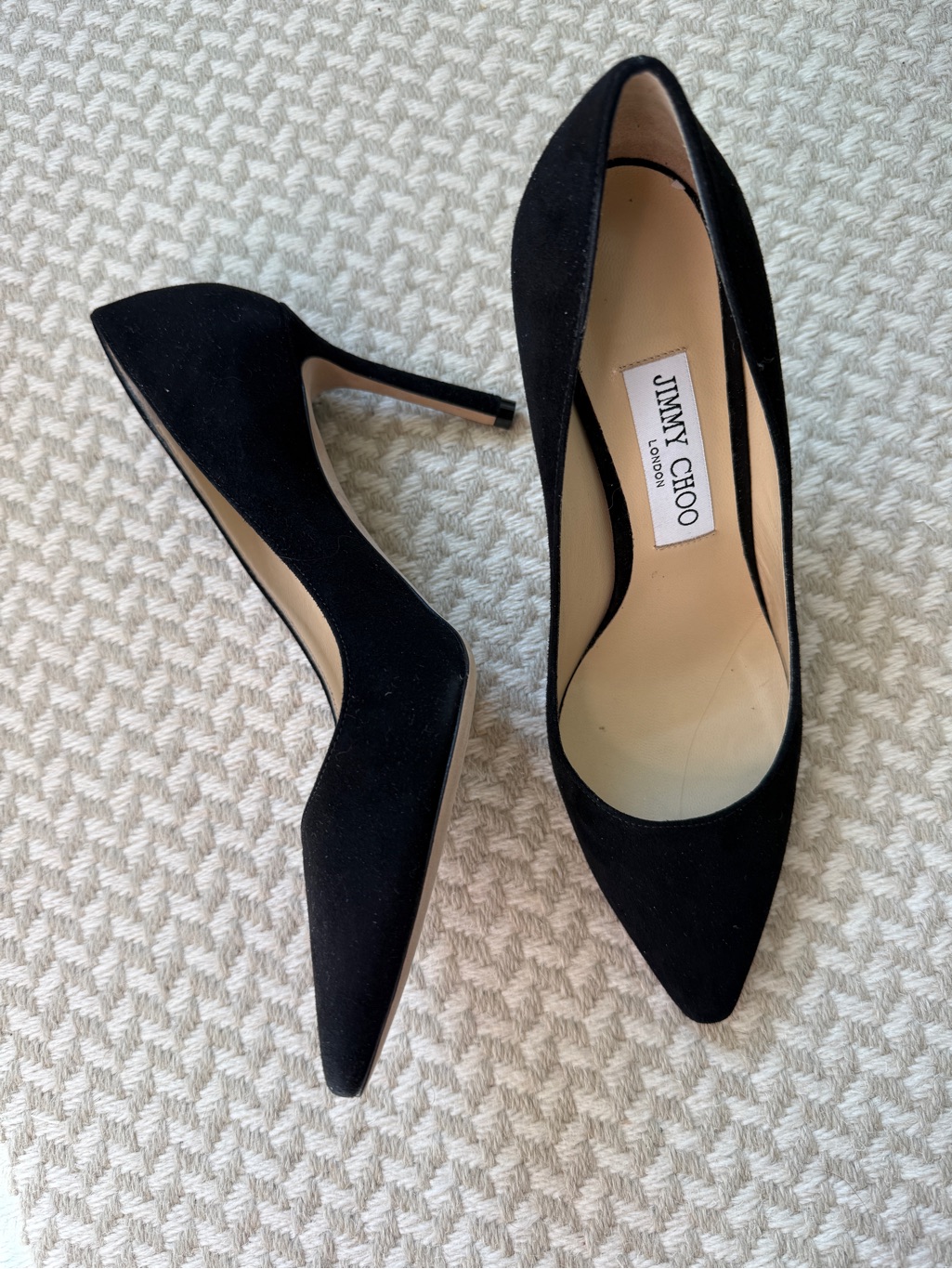 Jimmy Choo Black Romy Suede Pointed-Toe Stiletto Pumps
